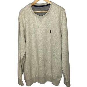 Men's U.S. Polo Luxury Feel Crewneck Cream Color Size XXL